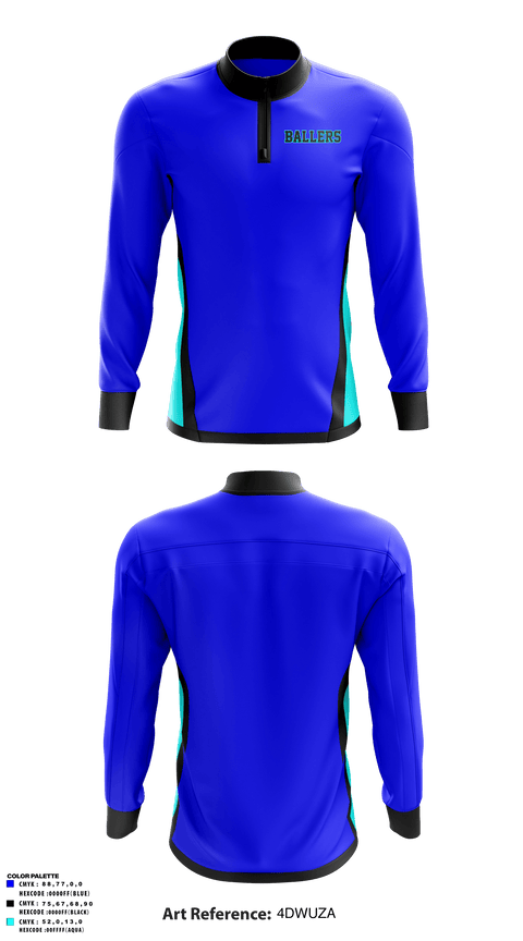 Quarter Zip Jacket, Ballers, Men's Basketball, Teamtime, Team time, sublimation, custom sports apparel, team uniforms, spirit wear, spiritwear, sports uniforms, custom shirts, team store, custom team store, fundraiser sports, apparel fundraiser