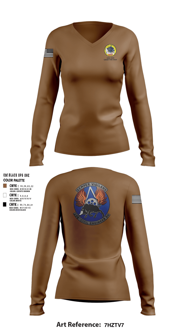Women's Long Sleeve Vneck Shirt, 106 CES, Air Force, Teamtime, Team time, sublimation, custom sports apparel, team uniforms, spirit wear, spiritwear, sports uniforms, custom shirts, team store, custom team store, fundraiser sports, apparel fundraiser