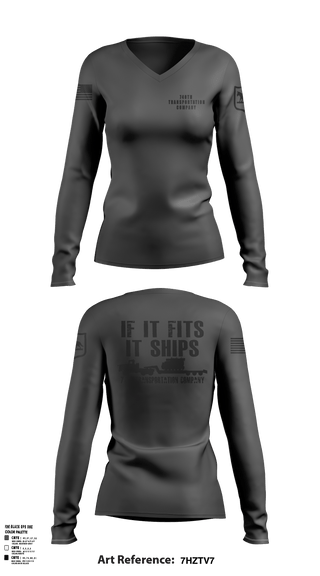 Women's Long Sleeve Vneck Shirt, 740TH TRANSPORTATION COMPANY, National Guard, Teamtime, Team time, sublimation, custom sports apparel, team uniforms, spirit wear, spiritwear, sports uniforms, custom shirts, team store, custom team store, fundraiser sports, apparel fundraiser