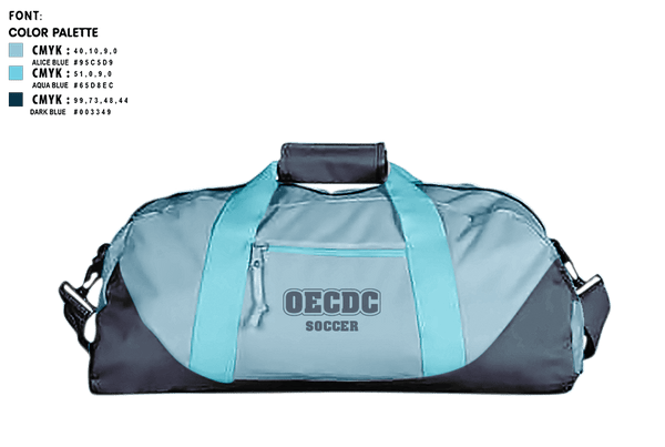 Duffle Bag, OECDC, Men's Soccer, Teamtime, Team time, sublimation, custom sports apparel, team uniforms, spirit wear, spiritwear, sports uniforms, custom shirts, team store, custom team store, fundraiser sports, apparel fundraiser