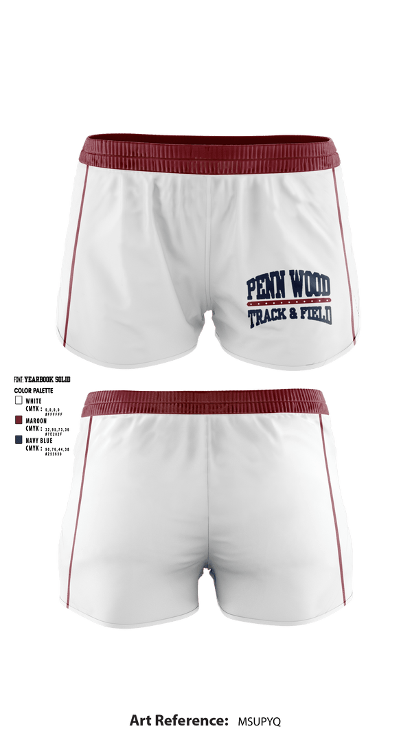 Women's Shorts, PENN WOOD Highschool, Track & Field, Teamtime, Team time, sublimation, custom sports apparel, team uniforms, spirit wear, spiritwear, sports uniforms, custom shirts, team store, custom team store, fundraiser sports, apparel fundraiser