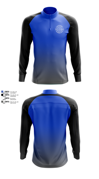 Quarter Zip Jacket, Carteret Ramblers Volleyball, Women's Volleyball, Teamtime, Team time, sublimation, custom sports apparel, team uniforms, spirit wear, spiritwear, sports uniforms, custom shirts, team store, custom team store, fundraiser sports, apparel fundraiser