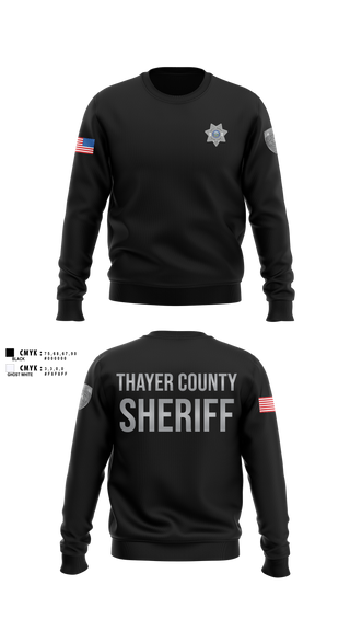 Crew Neck Sweatshirt, Thayer County Sheriff, Police, Teamtime, Team time, sublimation, custom sports apparel, team uniforms, spirit wear, spiritwear, sports uniforms, custom shirts, team store, custom team store, fundraiser sports, apparel fundraiser