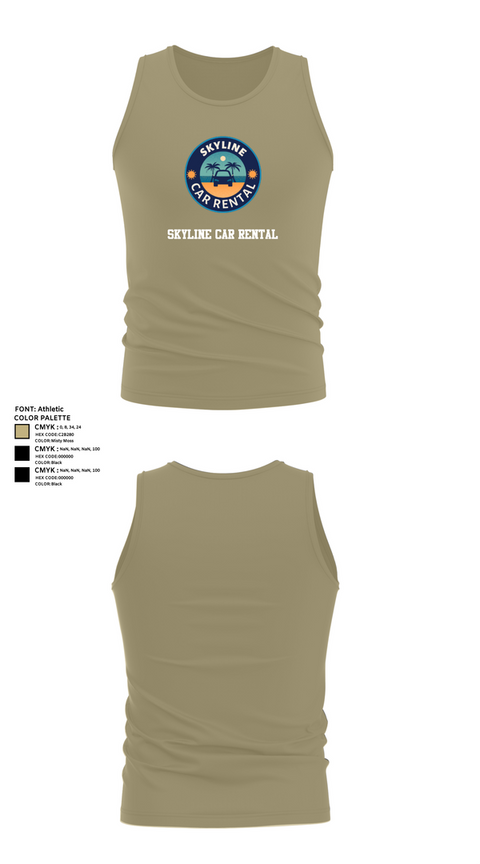 Tank Top, Skyline Car Rental, Men's Basketball, Teamtime, Team time, sublimation, custom sports apparel, team uniforms, spirit wear, spiritwear, sports uniforms, custom shirts, team store, custom team store, fundraiser sports, apparel fundraiser