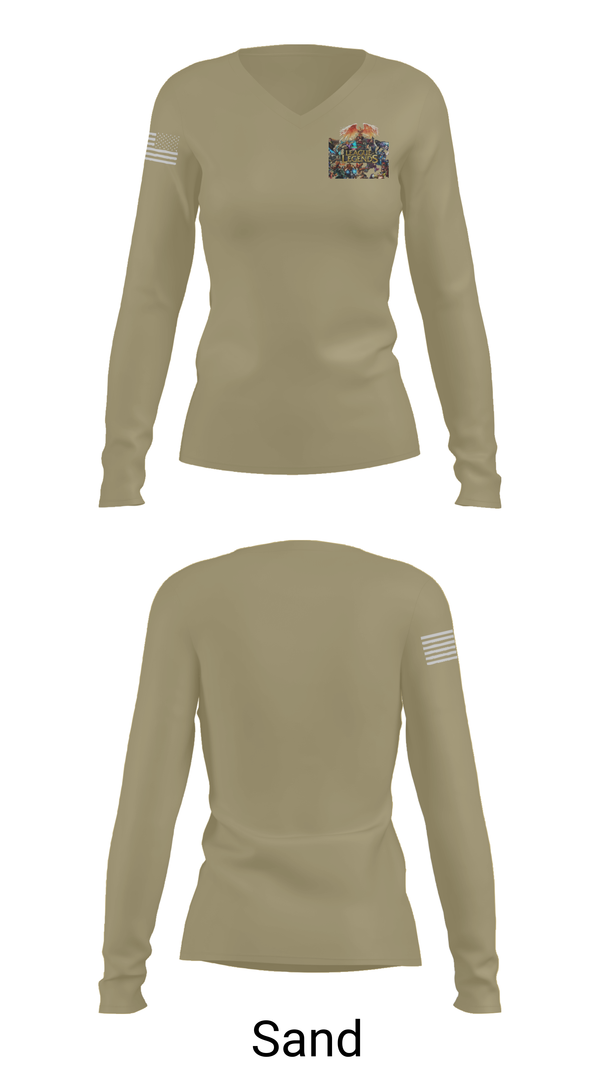 Womens Long Sleeve Vneck Shirt, USA Dwight d eisenhower, , Teamtime, Team time, sublimation, custom sports apparel, team uniforms, spirit wear, spiritwear, sports uniforms, custom shirts, team store, custom team store, fundraiser sports, apparel fundraiser