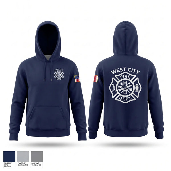 Hoodie, West city fire, Fire Department, Teamtime, Team time, sublimation, custom sports apparel, team uniforms, spirit wear, spiritwear, sports uniforms, custom shirts, team store, custom team store, fundraiser sports, apparel fundraiser