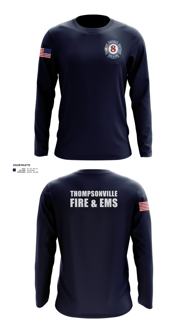 Long Sleeve Performance Shirt, Thompsonville Fire & EMS, Fire Department, Teamtime, Team time, sublimation, custom sports apparel, team uniforms, spirit wear, spiritwear, sports uniforms, custom shirts, team store, custom team store, fundraiser sports, apparel fundraiser