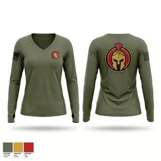 Womens Long Sleeve Vneck Shirt, A5 Spartans 1BN ARCG, Army, Teamtime, Team time, sublimation, custom sports apparel, team uniforms, spirit wear, spiritwear, sports uniforms, custom shirts, team store, custom team store, fundraiser sports, apparel fundraiser