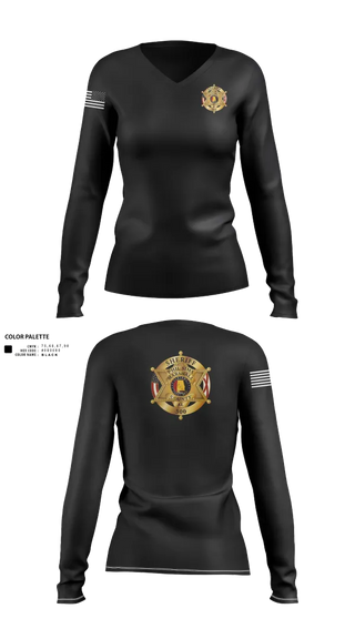 Womens Long Sleeve Vneck Shirt, Marshall county sheriffs office, , Teamtime, Team time, sublimation, custom sports apparel, team uniforms, spirit wear, spiritwear, sports uniforms, custom shirts, team store, custom team store, fundraiser sports, apparel fundraiser