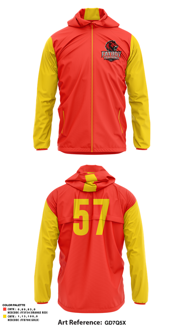 Windbreaker, FATBOY TRAINING Inc.      #57, Baseball, Teamtime, Team time, sublimation, custom sports apparel, team uniforms, spirit wear, spiritwear, sports uniforms, custom shirts, team store, custom team store, fundraiser sports, apparel fundraiser