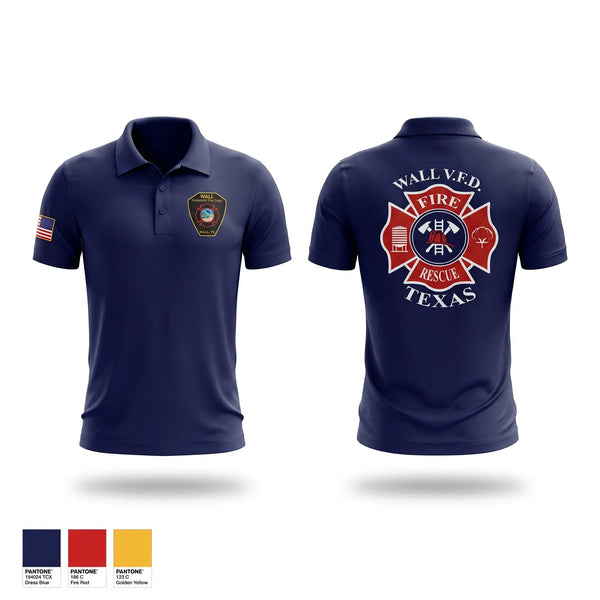 Short Sleeve Performance Polo, Wall Volunteer Fire Department, Fire Department, Teamtime, Team time, sublimation, custom sports apparel, team uniforms, spirit wear, spiritwear, sports uniforms, custom shirts, team store, custom team store, fundraiser sports, apparel fundraiser