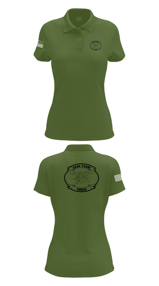 Womens Short Sleeve Performance Polo, SEAL team 3, Navy, Teamtime, Team time, sublimation, custom sports apparel, team uniforms, spirit wear, spiritwear, sports uniforms, custom shirts, team store, custom team store, fundraiser sports, apparel fundraiser