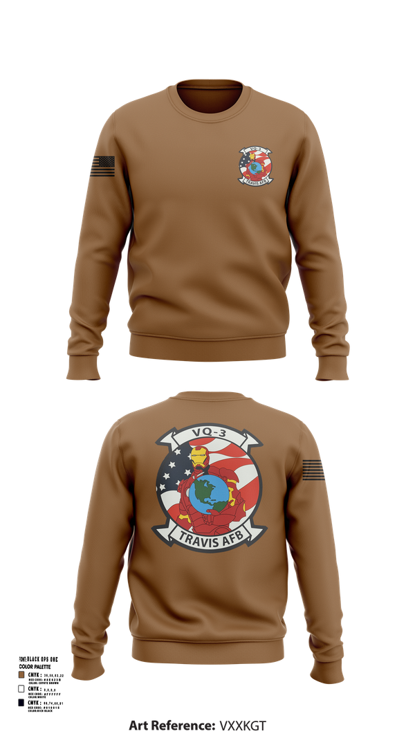 Crew Neck Sweatshirt, VQ3 Det Travis, , Teamtime, Team time, sublimation, custom sports apparel, team uniforms, spirit wear, spiritwear, sports uniforms, custom shirts, team store, custom team store, fundraiser sports, apparel fundraiser