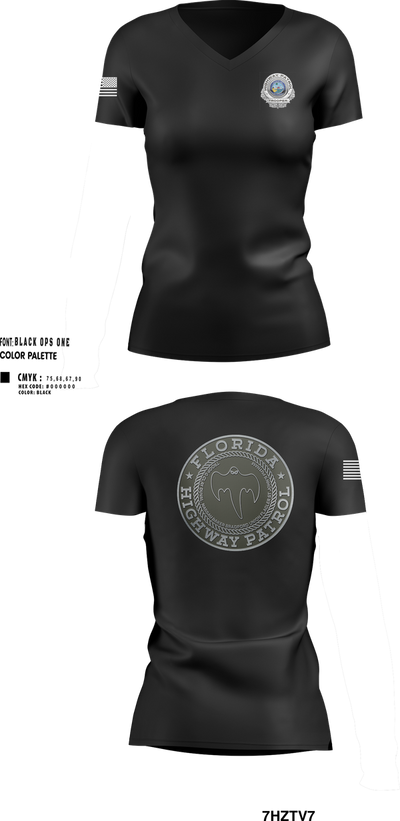 Florida Highway Patrol 5155523 Women's Short Sleeve V-neck Shirt - 100
