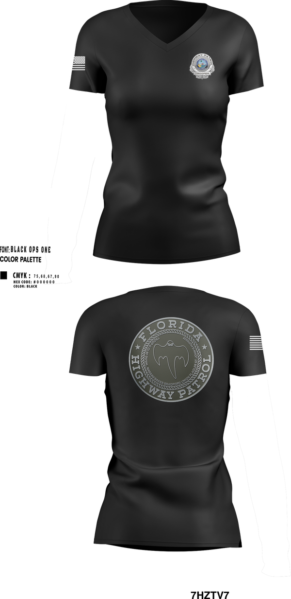 Womens Short Sleeve Vneck Shirt, Florida Highway Patrol, , Teamtime, Team time, sublimation, custom sports apparel, team uniforms, spirit wear, spiritwear, sports uniforms, custom shirts, team store, custom team store, fundraiser sports, apparel fundraiser