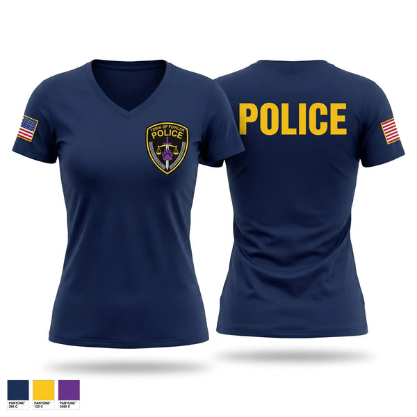 Womens Short Sleeve Vneck Shirt, Fowler Police Department, Police, Teamtime, Team time, sublimation, custom sports apparel, team uniforms, spirit wear, spiritwear, sports uniforms, custom shirts, team store, custom team store, fundraiser sports, apparel fundraiser