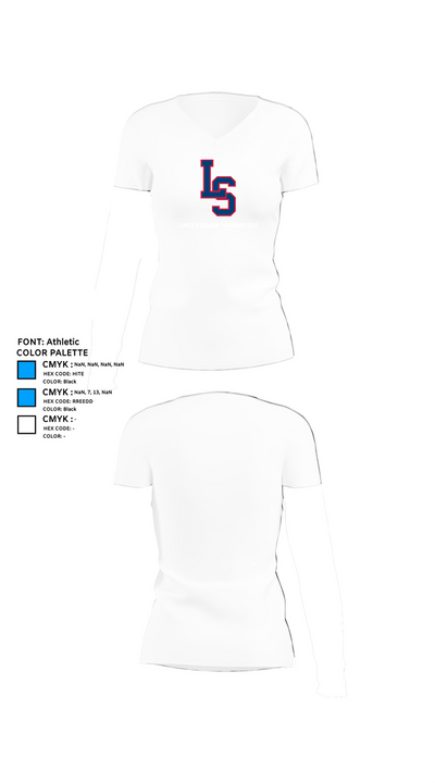 Lincoln-Sudbury Warriors Golf 32157892 Women's Short Sleeve V-neck Shirt - 18