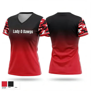 Womens Short Sleeve Vneck Shirt, Lady O Dawgs, Softball, Teamtime, Team time, sublimation, custom sports apparel, team uniforms, spirit wear, spiritwear, sports uniforms, custom shirts, team store, custom team store, fundraiser sports, apparel fundraiser