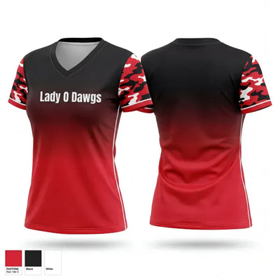 Lady O Dawgs 68856039 Women's Short Sleeve V-neck Shirt - 1