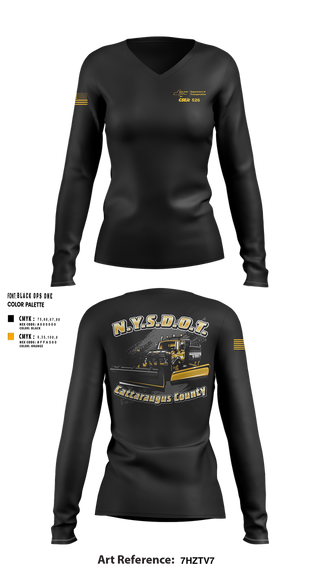 Womens Long Sleeve Vneck Shirt, NY State DOT, , Teamtime, Team time, sublimation, custom sports apparel, team uniforms, spirit wear, spiritwear, sports uniforms, custom shirts, team store, custom team store, fundraiser sports, apparel fundraiser