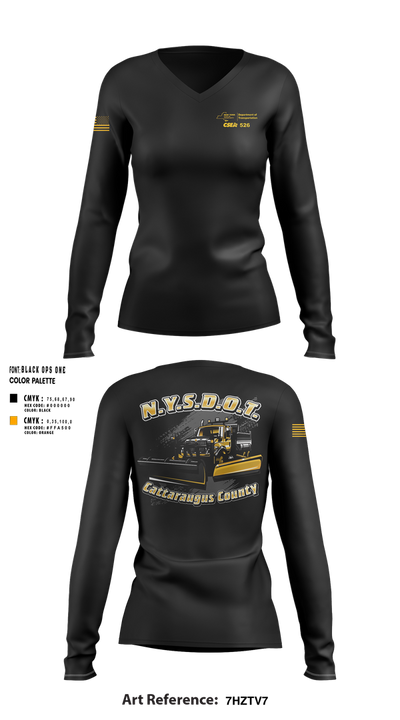 NY State DOT 49877366 Women's Long Sleeve V-neck Shirt - 100
