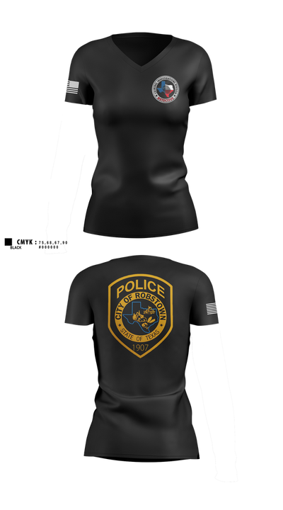Robstown Police Department Women's Short Sleeve V-neck Shirt - 100