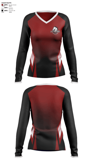 Womens Long Sleeve Vneck Shirt, Westfall mustangs, Women's Basketball, Teamtime, Team time, sublimation, custom sports apparel, team uniforms, spirit wear, spiritwear, sports uniforms, custom shirts, team store, custom team store, fundraiser sports, apparel fundraiser