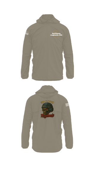 Windbreaker, 2nd Platoon roughnecks 49th, Army, Teamtime, Team time, sublimation, custom sports apparel, team uniforms, spirit wear, spiritwear, sports uniforms, custom shirts, team store, custom team store, fundraiser sports, apparel fundraiser