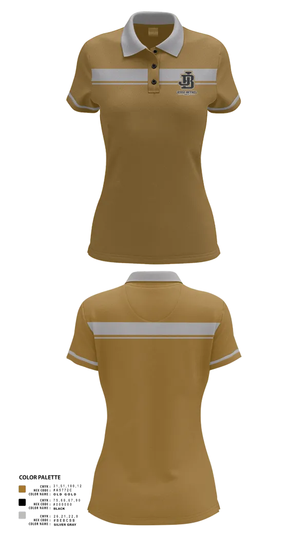 Womens Short Sleeve Performance Polo, Jesse Bethel High School, Golf, Teamtime, Team time, sublimation, custom sports apparel, team uniforms, spirit wear, spiritwear, sports uniforms, custom shirts, team store, custom team store, fundraiser sports, apparel fundraiser