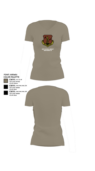 Womens Short Sleeve Vneck Shirt, 125th Tactical Aircraft Maintenance SQ, , Teamtime, Team time, sublimation, custom sports apparel, team uniforms, spirit wear, spiritwear, sports uniforms, custom shirts, team store, custom team store, fundraiser sports, apparel fundraiser