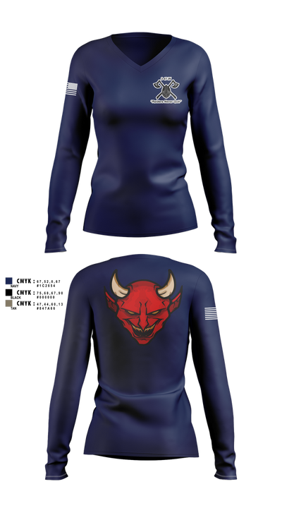 D Co 3-47 75831418 Women's Long Sleeve V-neck Shirt - 101