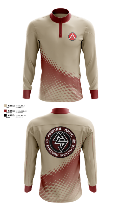 Gracie JiuJitsu Athens 70978792 Quarter Zip Jacket - 100