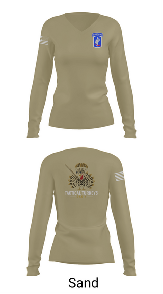 Womens Long Sleeve Vneck Shirt, OAS-X, Army, Teamtime, Team time, sublimation, custom sports apparel, team uniforms, spirit wear, spiritwear, sports uniforms, custom shirts, team store, custom team store, fundraiser sports, apparel fundraiser