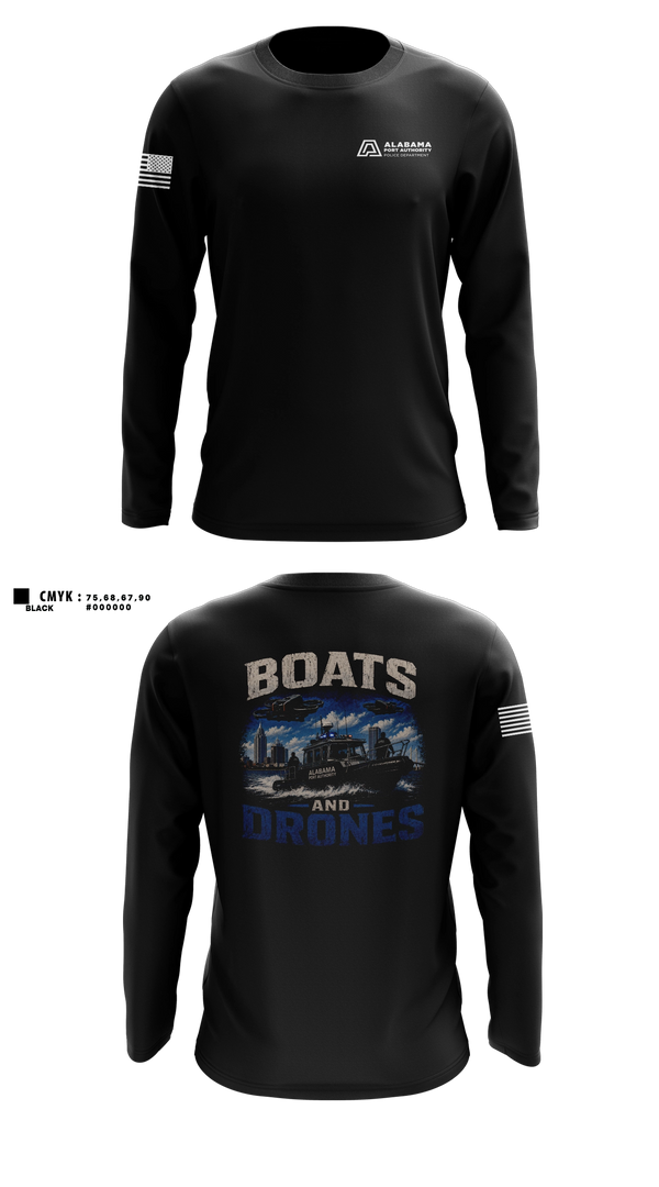 Long Sleeve Performance Shirt, Alabama Port Authority Police, Police, Teamtime, Team time, sublimation, custom sports apparel, team uniforms, spirit wear, spiritwear, sports uniforms, custom shirts, team store, custom team store, fundraiser sports, apparel fundraiser