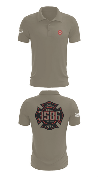 Short Sleeve Performance Polo, Local 3586 West Des Moines, Fire Department, Teamtime, Team time, sublimation, custom sports apparel, team uniforms, spirit wear, spiritwear, sports uniforms, custom shirts, team store, custom team store, fundraiser sports, apparel fundraiser