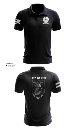 Short Sleeve Performance Polo, 1-222 Aviaition Regiment, Army, Teamtime, Team time, sublimation, custom sports apparel, team uniforms, spirit wear, spiritwear, sports uniforms, custom shirts, team store, custom team store, fundraiser sports, apparel fundraiser