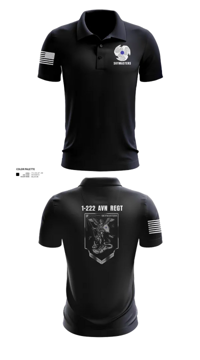1-222 Aviaition Regiment 73134658 Short Sleeve Performance Polo - 21