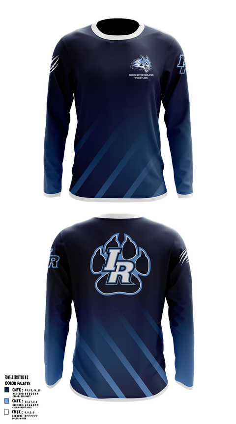 Long Sleeve Performance Shirt, Indian River Wolves, Wrestling, Teamtime, Team time, sublimation, custom sports apparel, team uniforms, spirit wear, spiritwear, sports uniforms, custom shirts, team store, custom team store, fundraiser sports, apparel fundraiser
