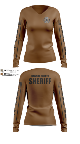 Womens Long Sleeve Vneck Shirt, Dawson County Sheriff’s Office, Police, Teamtime, Team time, sublimation, custom sports apparel, team uniforms, spirit wear, spiritwear, sports uniforms, custom shirts, team store, custom team store, fundraiser sports, apparel fundraiser
