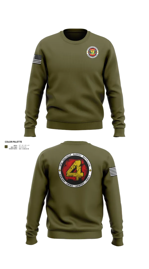 Crew Neck Sweatshirt, 9th Engineer Support Battalion, Marines, Teamtime, Team time, sublimation, custom sports apparel, team uniforms, spirit wear, spiritwear, sports uniforms, custom shirts, team store, custom team store, fundraiser sports, apparel fundraiser