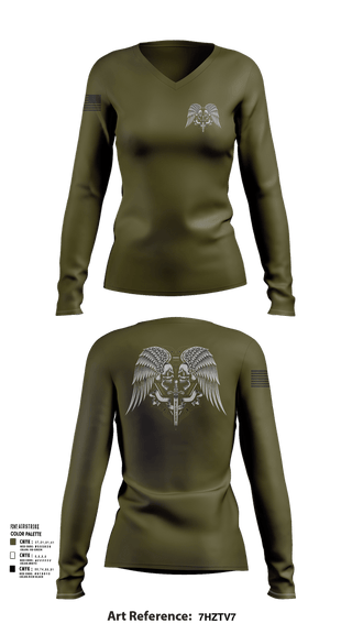 Womens Long Sleeve Vneck Shirt, Az Reapers, Army, Teamtime, Team time, sublimation, custom sports apparel, team uniforms, spirit wear, spiritwear, sports uniforms, custom shirts, team store, custom team store, fundraiser sports, apparel fundraiser