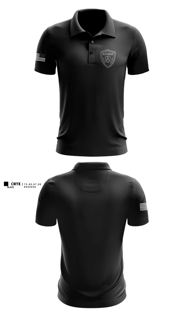 Short Sleeve Performance Polo, Axiom Security LLC, , Teamtime, Team time, sublimation, custom sports apparel, team uniforms, spirit wear, spiritwear, sports uniforms, custom shirts, team store, custom team store, fundraiser sports, apparel fundraiser