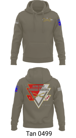 Hoodie, A Troop, 1st squadron-299th Calvary Regiment, , Teamtime, Team time, sublimation, custom sports apparel, team uniforms, spirit wear, spiritwear, sports uniforms, custom shirts, team store, custom team store, fundraiser sports, apparel fundraiser