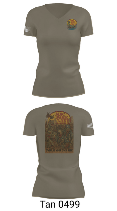 MACARTHUR PARK UNIT 16981211 Women's Short Sleeve V-neck Shirt - 65