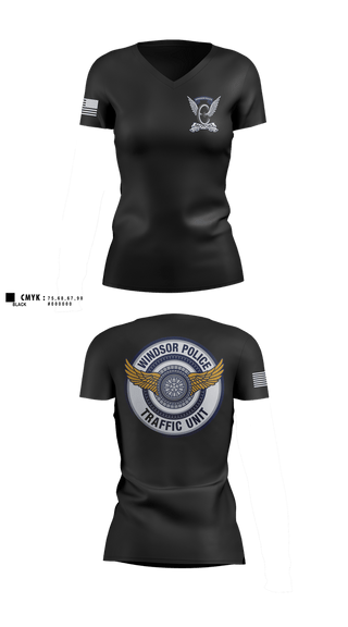 Womens Short Sleeve Vneck Shirt, Windsor PD Traffic Unit, Police, Teamtime, Team time, sublimation, custom sports apparel, team uniforms, spirit wear, spiritwear, sports uniforms, custom shirts, team store, custom team store, fundraiser sports, apparel fundraiser