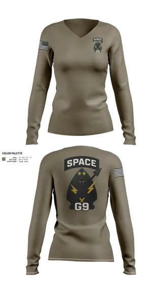 Womens Long Sleeve Vneck Shirt, 1SFC(A), , Teamtime, Team time, sublimation, custom sports apparel, team uniforms, spirit wear, spiritwear, sports uniforms, custom shirts, team store, custom team store, fundraiser sports, apparel fundraiser
