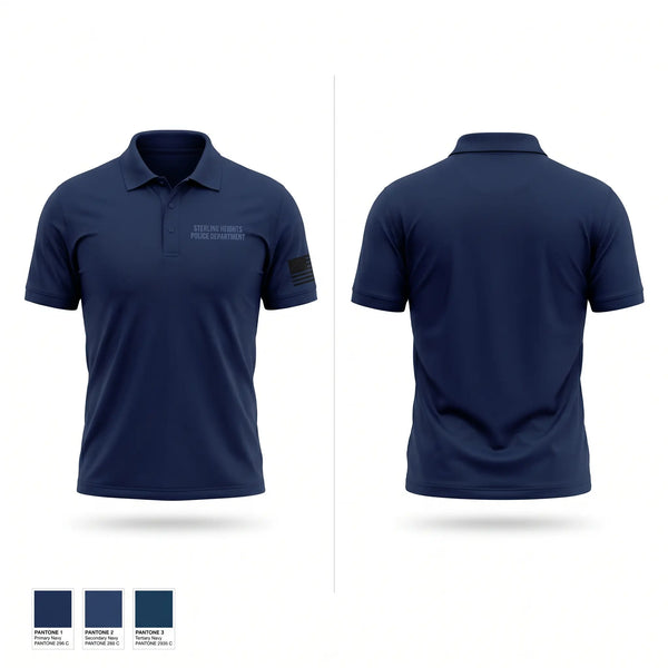 Short Sleeve Performance Polo, Sterling Heights Police Department, Police, Teamtime, Team time, sublimation, custom sports apparel, team uniforms, spirit wear, spiritwear, sports uniforms, custom shirts, team store, custom team store, fundraiser sports, apparel fundraiser