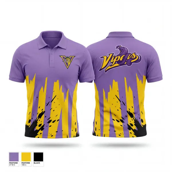 Short Sleeve Performance Polo, Vipers, Baseball, Teamtime, Team time, sublimation, custom sports apparel, team uniforms, spirit wear, spiritwear, sports uniforms, custom shirts, team store, custom team store, fundraiser sports, apparel fundraiser
