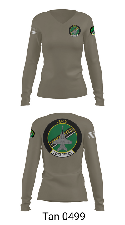 VFA-105 2831064 Women's Long Sleeve V-neck Shirt - 73