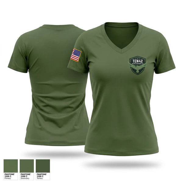 Womens Short Sleeve Vneck Shirt, TEN42 POLICE SERVICES, Police, Teamtime, Team time, sublimation, custom sports apparel, team uniforms, spirit wear, spiritwear, sports uniforms, custom shirts, team store, custom team store, fundraiser sports, apparel fundraiser